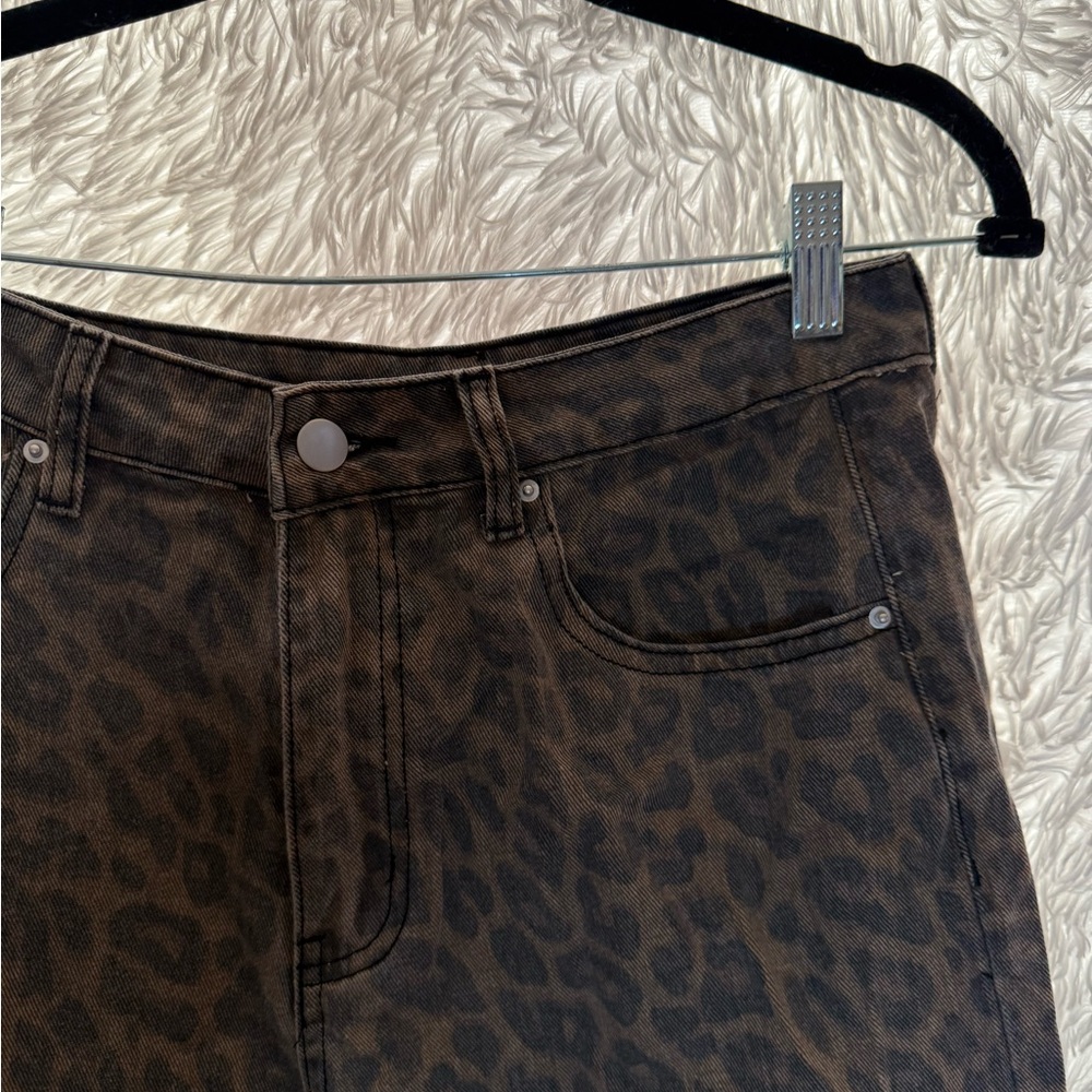 Leopard Print High Rise Jeans